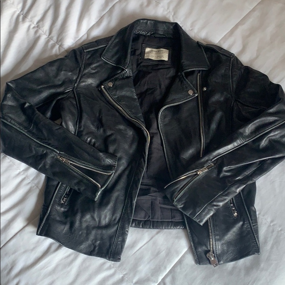 Zara faux leather jacket